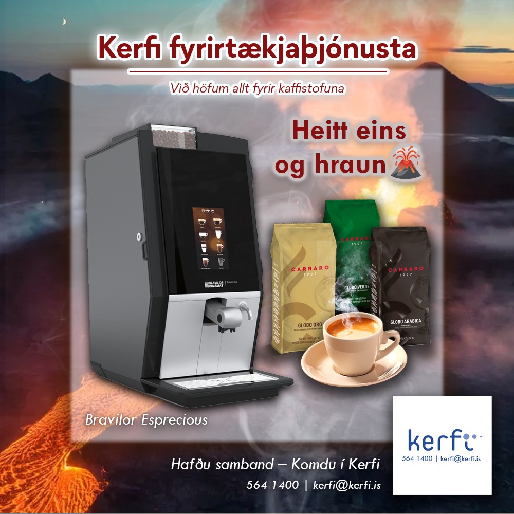 ☕💧 Kaffi- og vatnsvélar fyrir allar stærðir fyrirtækja 💼✨
🎉 Frír prufumánuður fyrir nýja viðskiptavini! 🆓🔥
📢 Fáðu tilboð fyrir þitt fyrirtæki! 💰💡
📞 Hafðu samband – Komdu í Kerfi 🚀✅