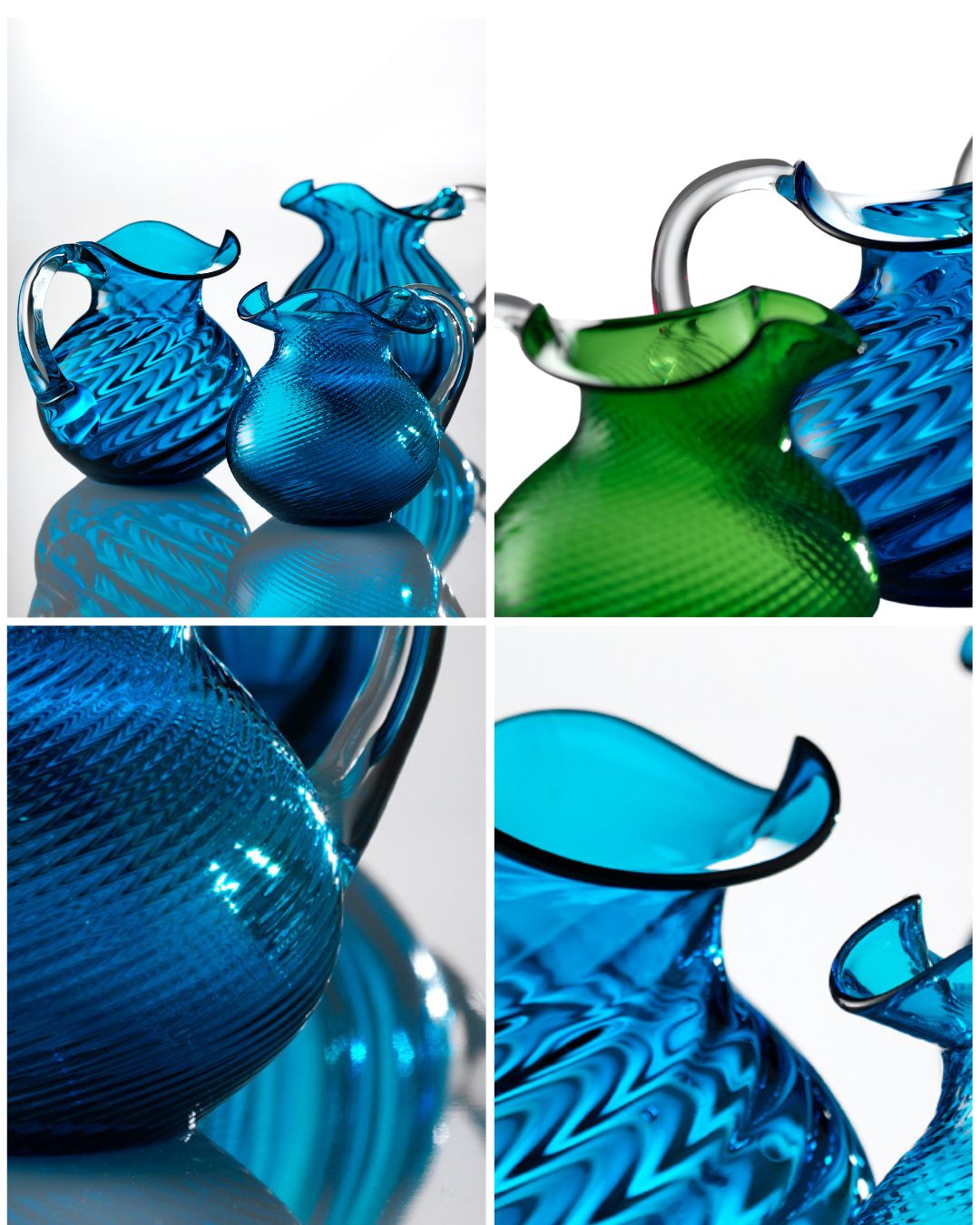 Harry Color pitchers are a timeless classic in NasonMoretti’s production, gracing festive tables for decades. Each size features a unique texture—optical, optical twisted, or twisted—while vibrant colors keep this Murano icon fresh and contemporary.
Le caraffe Harry Color sono un classico della produzione NasonMoretti, protagoniste delle tavole delle grandi occasioni da decenni. Ogni capienza ha la sua texture distintiva—ottico, ottico-torsé o rigato ritorto—e i colori brillanti mantengono giovane questo oggetto iconico della tradizione muranese.
#NasonMoretti #MuranoGlass #HarryColor #ItalianDesign #Handmade #GlassArt #TimelessStyle