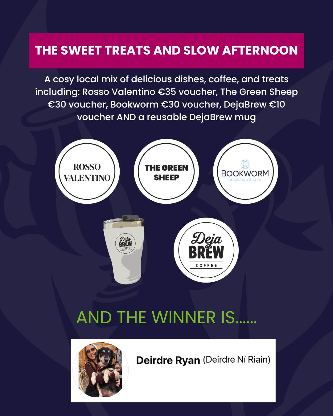AND THE WINNERS ARE… TASTE OF OUR TOWN GIVEAWAY! 🎉
A huge thank you to everyone who entered our Taste of Our Town competition and supported all the amazing local businesses involved 💛☕🍽️
We Are delighted to announce our winners:
🥇 Prize 1 - The Taste of Our Town Experience
🎉 Winner: Nicola Delaney
🥈 Prize 2 - Coffee, Brunch & Catch-Up Experience
🎉 Winner: Joe Brennan
🥉 Prize 3 - Sweet Treats & Slow Afternoon Experience
🎉 Winner: Deirdre Ryan
👏 Congratulations to all our winners, get in touch for details on how to collect your prizes!
A massive thank you to all the local businesses who contributed and helped make this campaign such a success, and to everyone who entered, liked, shared, and supported local in Thurles.