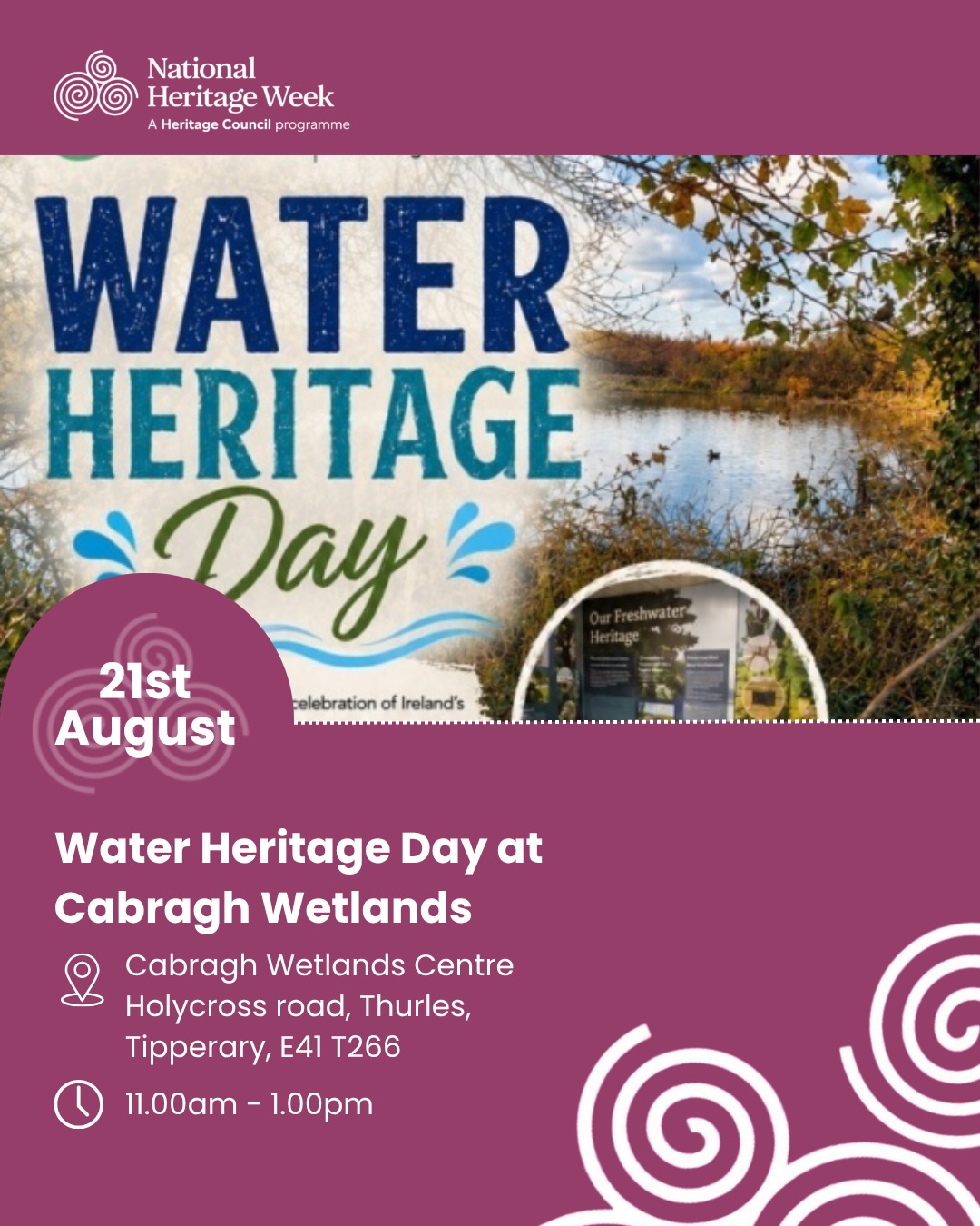 Heritage Week 2026 | Thurles
A fantastic line-up of talks, tours & family fun celebrating our local history. Here’s what’s on:
📅 15 Aug | 10:30am-3:30pm
Tipperary Heritage & Biodiversity Conference
Theme ‘Heritage at Risk’ w/ Roisín Burke, Caimin O’Brien & Breeding Waders EIP. Keynote: John Creedon. Lunch provided.
📅 15-23 Aug | 2:30-3:30pm daily
Holycross Abbey Free Tours
No booking, just show up!
📅 18 Aug | 10:30am-5pm
Tipperary Studies Open Day
Tour the archives & see digitisation in action.
📅 18 Aug | 6:30-7:30pm
Our Human Library
“Borrow” a person & hear their story.
📅 18 Aug | 7-8pm
Heritage At Risk – PARISH Project
Preserving church memorial inscriptions.
📅 18 Aug | 7:30-8:30pm
Monastic Evangelisation in the Irish Church
With Monsignor Ciarán O’Carroll.
📅 19 Aug | 10am-1pm
Slate Engraving Workshop
With sculptor Philip Quinn. Adults only, booking essential!
📅 20 Aug | 8-10pm
“Slow Journeys” – Pilgrim Walking
Ireland & Spain pilgrim paths. Free.
📅 21 Aug | 11am-1pm
Water Heritage Day
Explore life beneath the water + guided wetlands walk. Free.
📅 22 Aug | 11am-4pm
The Big Dig & Wild Child Day
Viking excavation, bread making, bug hunts & crafts!
📅 22nd Aug | 2.00pm - 3.30pm – weather dependent
Midnight Shootings 1921 Walking Tour
90-min walk on Thurles’ hidden history. Contact Paddy: 086 088 2029.
A brilliant week to explore the stories & people shaping our heritage 💚