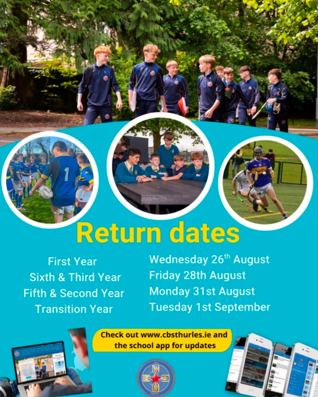 Back to School 2026! 🎒
The summer holidays are nearing an end and its not long until students across Thurles are getting ready to head back to school! ✏️
Swipe through the carousel for the 2026 return-to-school dates for secondary schools in the Thurles and make sure you have the dates marked in your calendar. 📅
Wishing all students, teachers and school staff a fantastic start to the new school year! 🍎✨