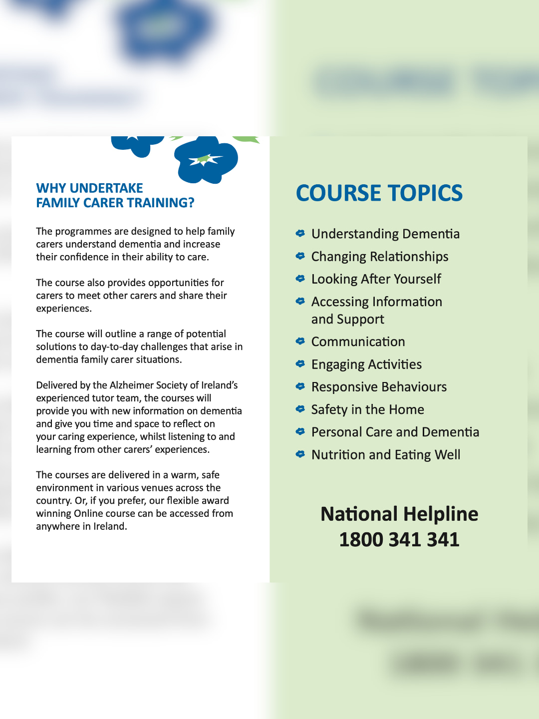 A useful opportunity for family carers in Tipperary who may benefit from support, information and practical guidance.
The Alzheimer Society of Ireland is hosting a 7-week Family Carer Training Course at The Anner Hotel in Thurles.
📍 The Anner Hotel, Thurles
📅 Every Wednesday, 2nd September – 14th October
⏰ 7:00pm – 9:30pm
👤 Tutor: Sean Donal O'Shea
Places are limited, so family carers who may be interested are encouraged to register as soon as possible.
Applications can be completed online through the Alzheimer Society of Ireland's registration process.
Please share this post with any family carers, friends or family members who may benefit from the course.